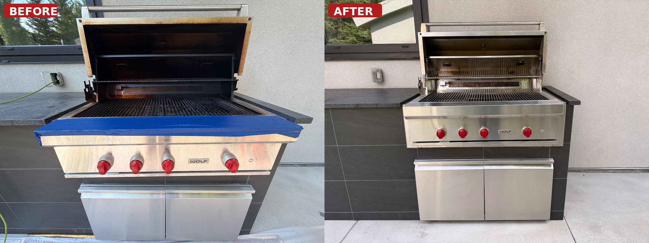 Before and after: Wolf built-in BBQ deep clean